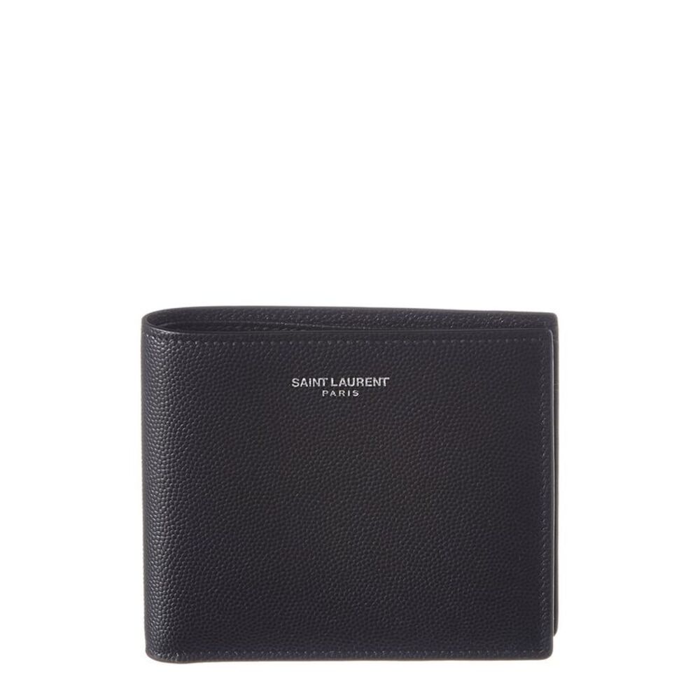Saint Laurent Paris East/West Leather Bifold Wallet, Black